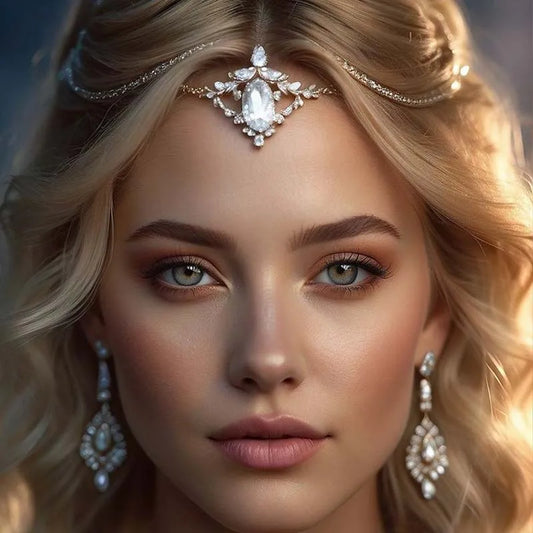 Stonefans Geometric Forehead Chain Indian Hair Jewellery Vintage Simple Women Wedding Accessories Jewelry Elegant Headbands Gift