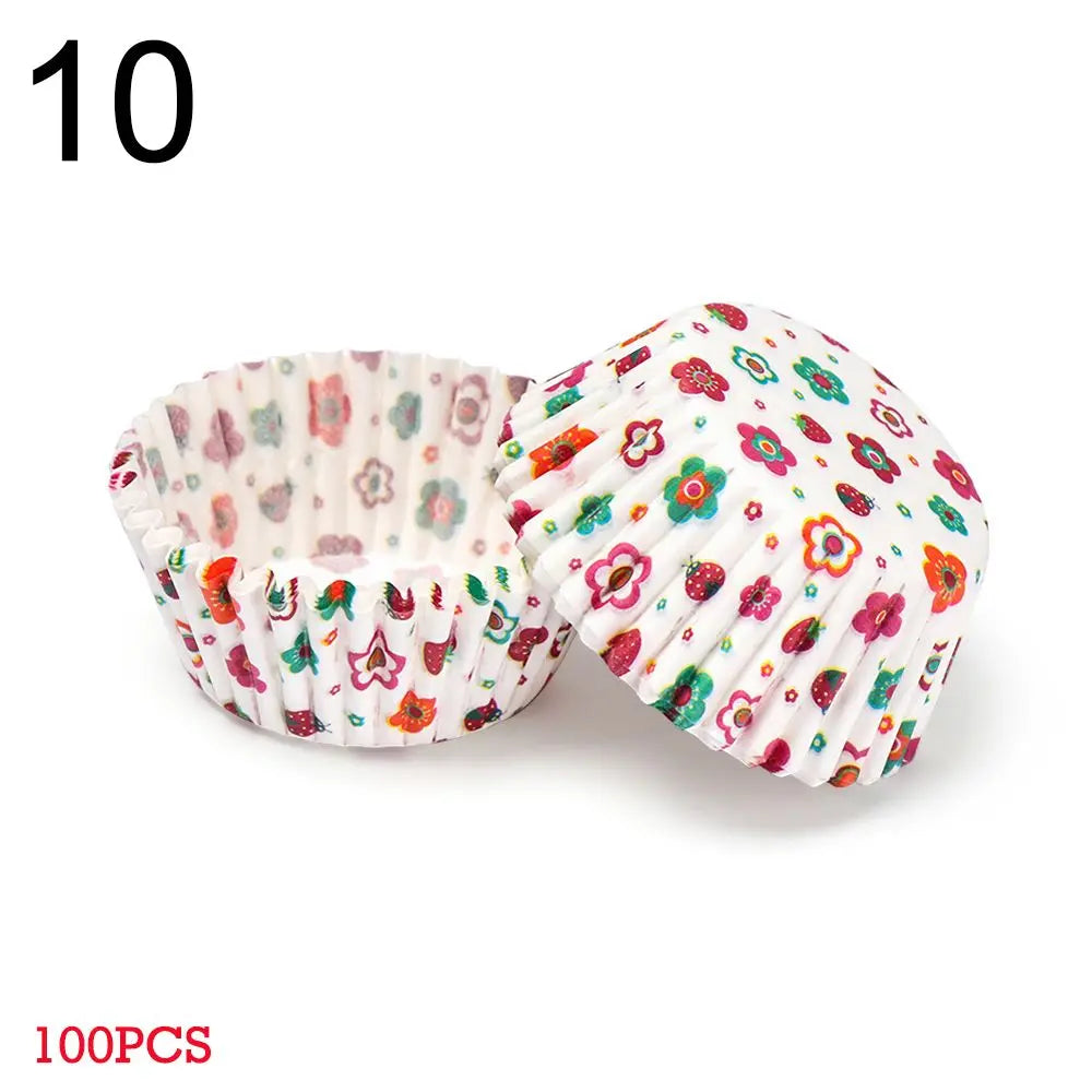 100PCS Grease-proof Cake Paper Cups Animal Flower Muffin Cup Cupcake Baking Mold Bakeware DIY Pastry Tools Kitchen Accessories