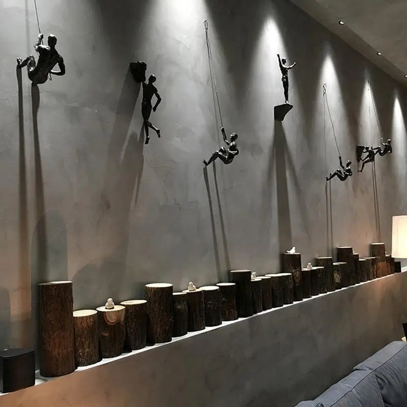 Climbing Athlete Man Art Sports Wall Hanging Ornaments Home Figures Miniatures Rock Climbing Man Resin Sculptures Statue