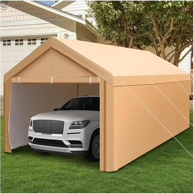 Heavy Duty Carport, Oversized Portable Garage Shelter, Outdoor Car Tent Tent with Rolled Up Sidewalls and Boat Truck Party Doors