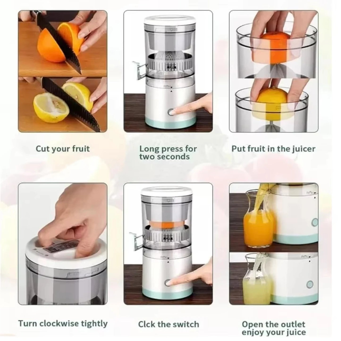 Juicer Citrus Lemon Squeezer USB Charging Kitchen Fruit Blender
