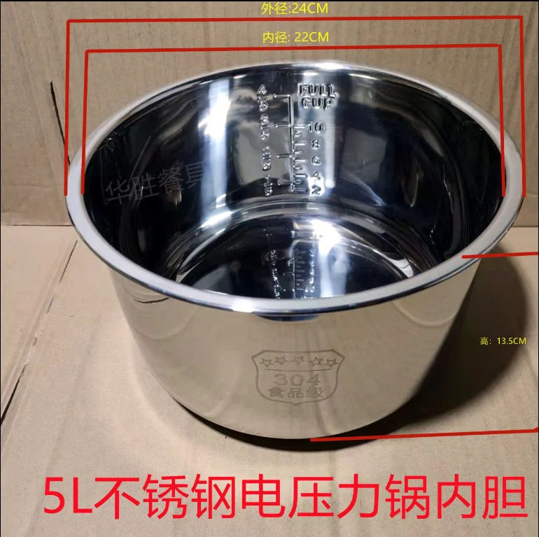 Electric pressure cooker liner stainless steel 304 non-stick pan universal old-fashioned rice cooker lining