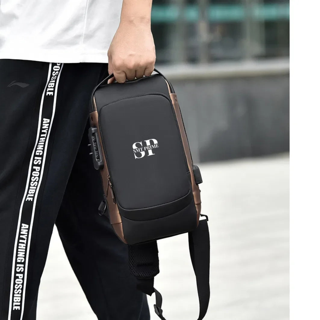 Sling Backpack Anti-theft Crossbody Chest Sling Bag Shoulder Black Daypack Fanny Pack for Women Men