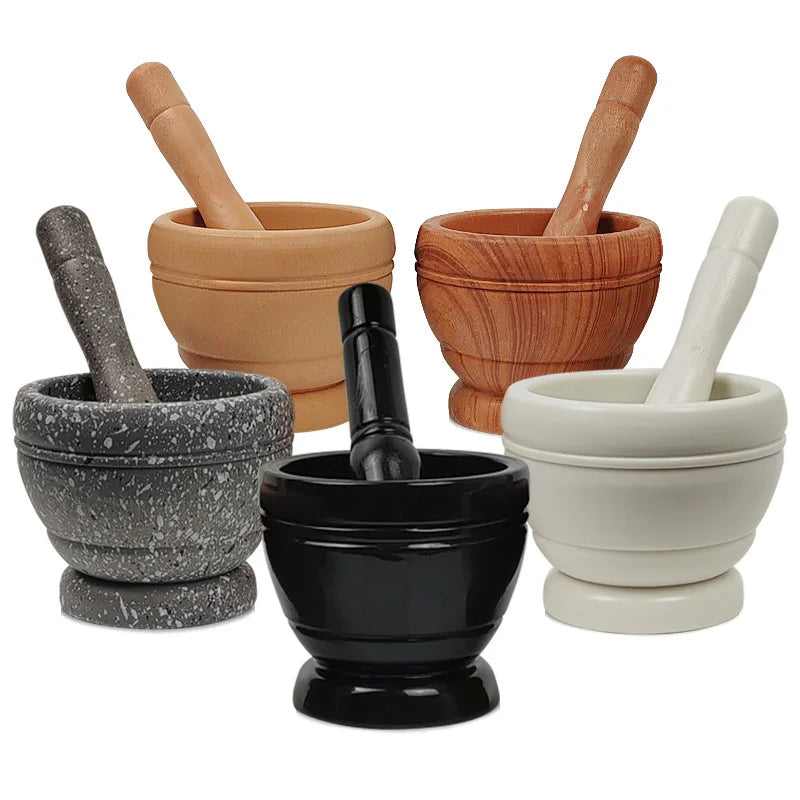 Resin Mortar Pestle Set Garlic Herb Spice Mixing Grinding Crusher Bowl Restaurant Kitchen Tools