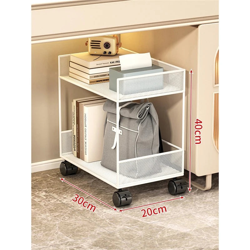 Double Layer Cart Book Storage Cabinet Office Desk Underneath Rolling File Folder Organization Tool Simple Bookshelf Rack
