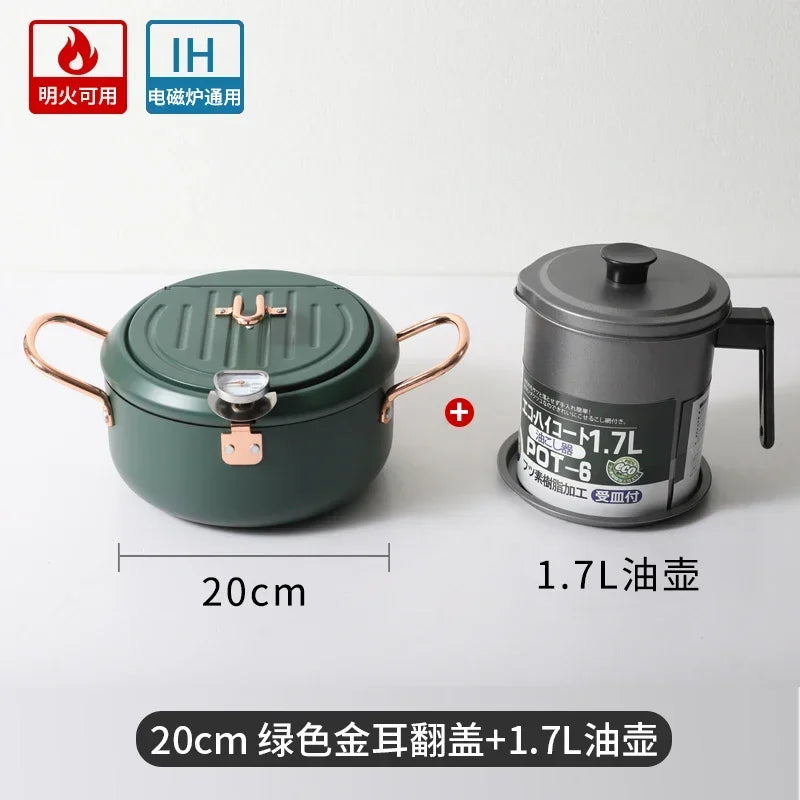 Tempura Deep Household Small Fryer Japanese Style Induction Cooker Universal Gas Universal Boss's Wife Keeps The Money Beaut