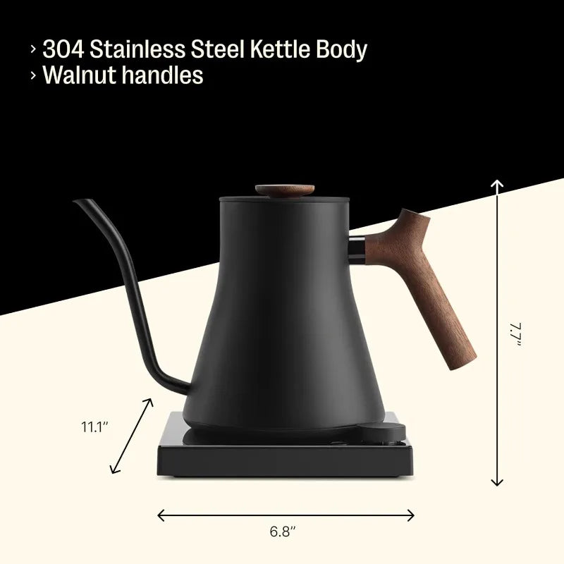 Fellow Stagg EKG Pro Studio Electric Gooseneck Kettle - Pour-Over Coffee and Tea Pot, Stainless Steel, Quick Heating