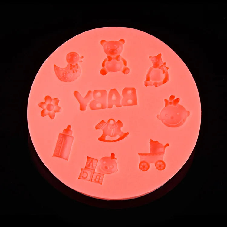 Hot New Arrival Wholesale Silicone Cake Mold Baby Items Fondant Cake Decorating Tools Silicone Bakeware D242