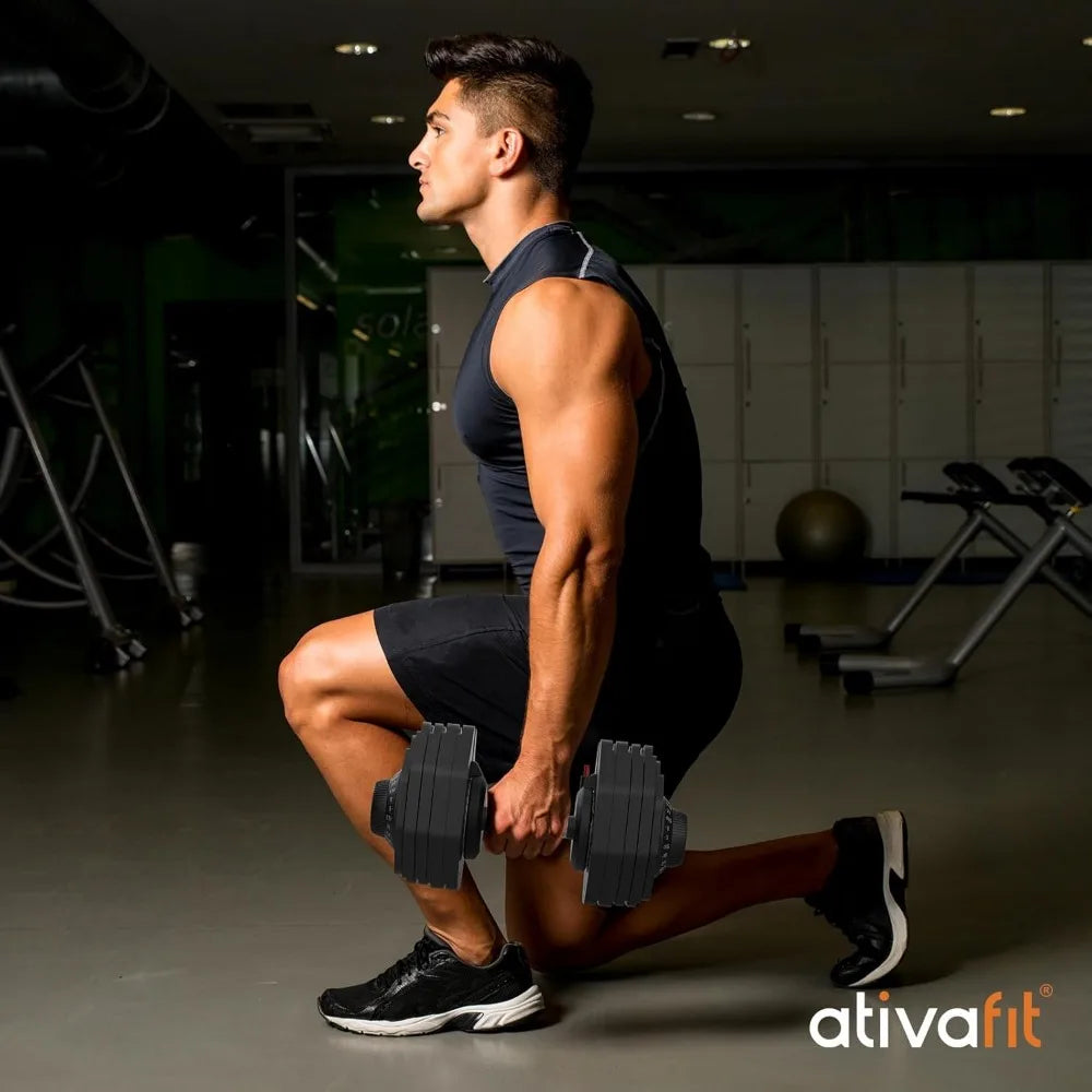 27.5 LBS/66LBS/88LBS Adjustable Dumbbell Set with Anti-slip Handle 12 in 1 Quick Dial Adjustment Weights with Safety Locking