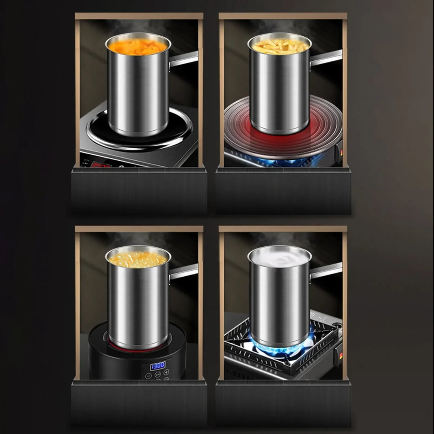 304 Stainless Steel Oil Fryer Household Small Fryer With Filter Raised /Deepened Fuel-Efficient Tianfu Luo Pot Deep Frying Pot