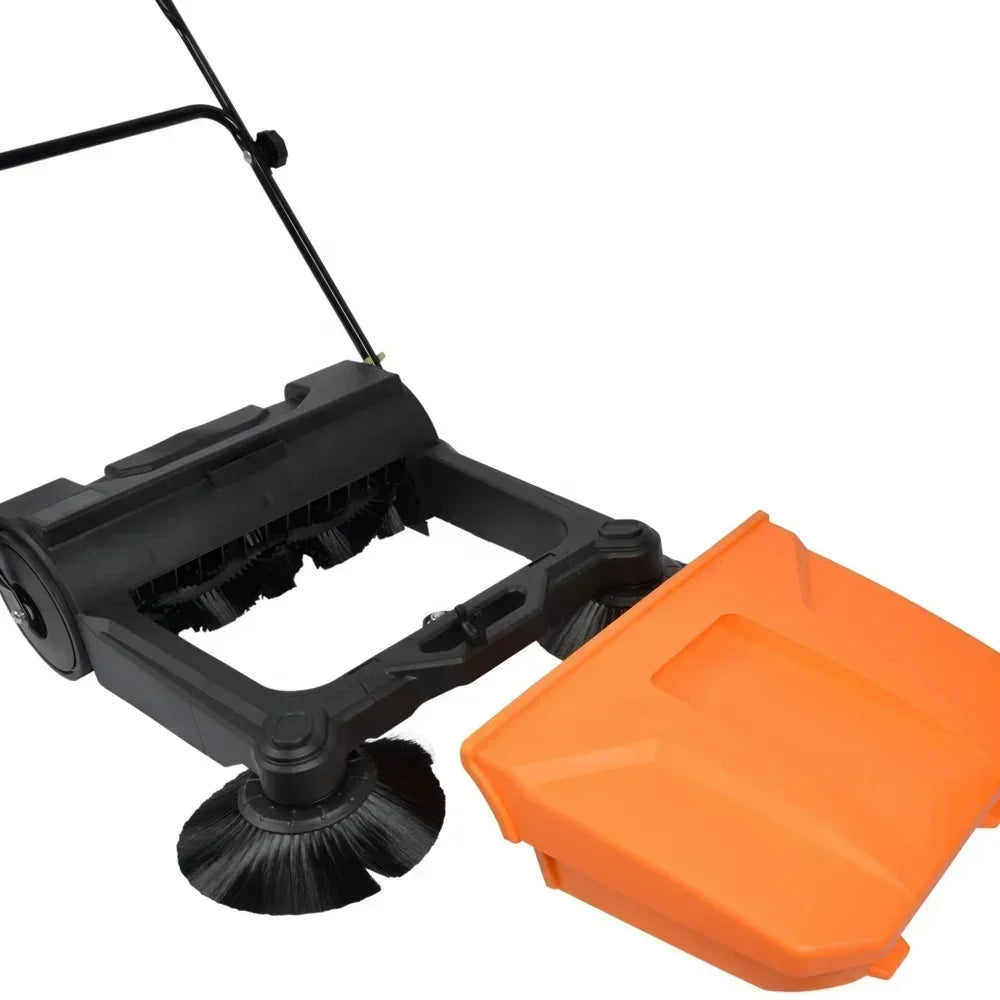 VERTAK Professional Walk-Behind Lawn Cleaning Machine Durable Leaf and Grass Sweeper with Robust Brush for Floor Sweeping
