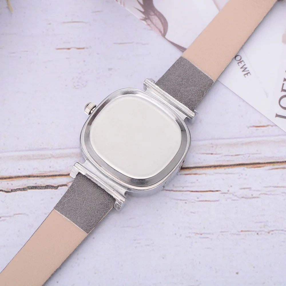Elegant Square Watches For Woman New Casual Minimalist Green PU Bracelet Ladies Luxe Quartz Wristwatches Clock Montres Femmes