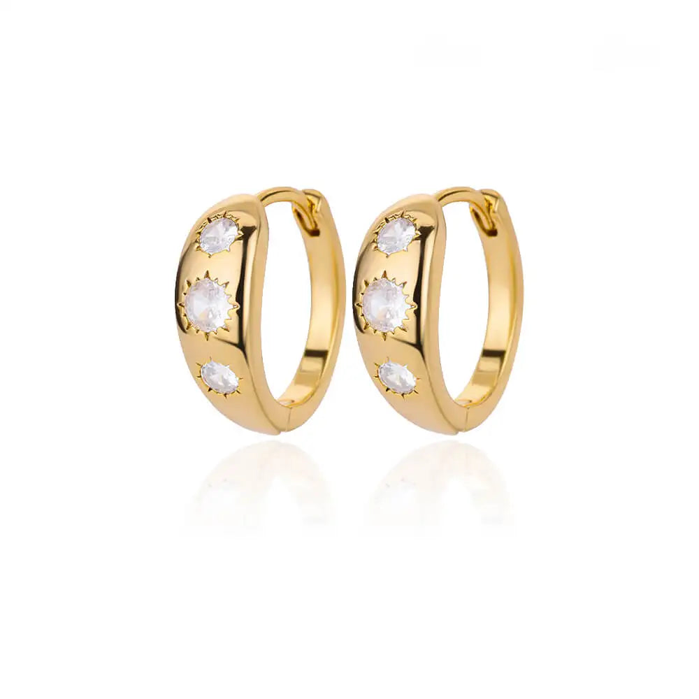 Fashion Rabbit Crystal Hoop Earrings For Women Zircon Leopard Head Owl Elephant Butterfly Earring Animal Jewelry Wedding Gift