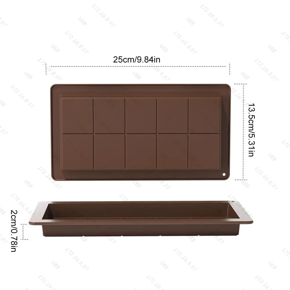 1/2PCS 10-hole Chocolate Bar Mold 3D Silicone Dubai Chocolate Mold for Stuffed Bar Silicone Molds Birthday Cake Handmade Gifts