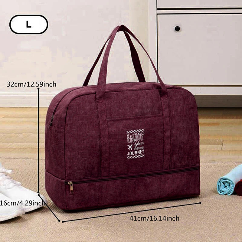Fashion Folding Travel Bag Women Oxford Travel Weekend Overnight Bags Large Capacity Hand Luggage Tote Duffel Accessor Supplies