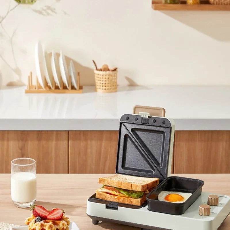 Toaster Oven  Sandwich Breakfast Machine Household Small Light Food Machine Lazy Multi-Function Waffle Toast Press and Bake