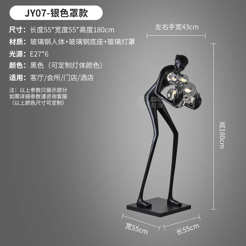 Humanoid Art Sculpture Fall Floor Lamp Living Room Light Luxury Design Sense Modern Creative Modeling Floor Lamp