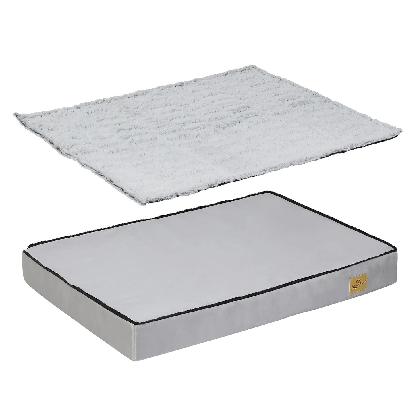 Dog Pet Sleeping Bed Waterproof Rectangle Sponge Foam Pet Bedding with Washable Cover for Medium n Large Dogs