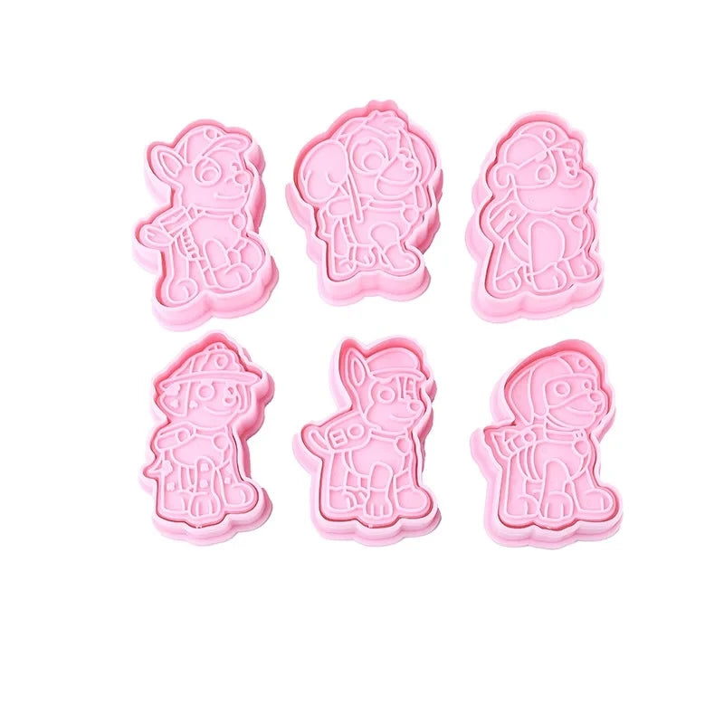 6pcs Paw Patrol 3D Cookie Mold Biscuit Mold Bakeware Press Baking Mold Cake Chocolate Mold Kids Birthday Party Gift