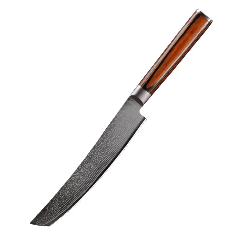 Damascus Steel Japanese Chef Knife Kitchen Meat Cleaver Slicing Boning Barbecue Cutting Sushi Knife Professional Cooking Tools