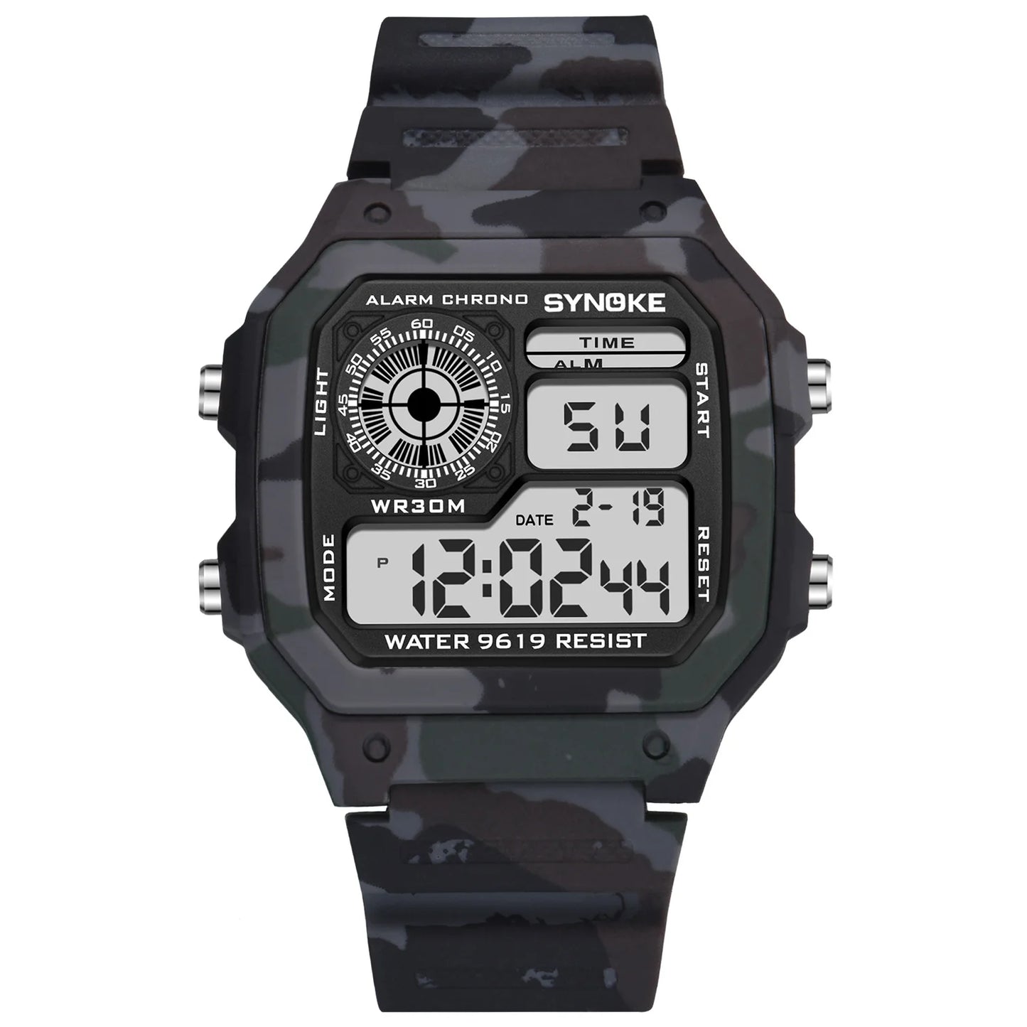 SYNOKE Military Sports Watch Digital Watch LED Men Clocks Relojes Deportivos Waterproof Luminous Alarm Clock Male 2019