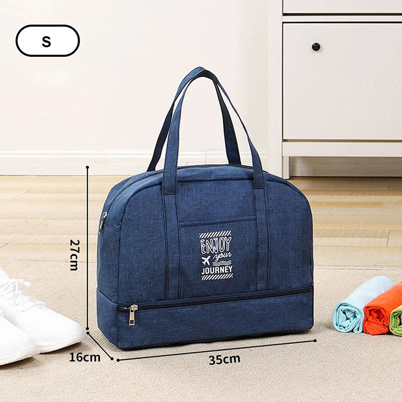Fashion Folding Travel Bag Women Oxford Travel Weekend Overnight Bags Large Capacity Hand Luggage Tote Duffel Accessor Supplies