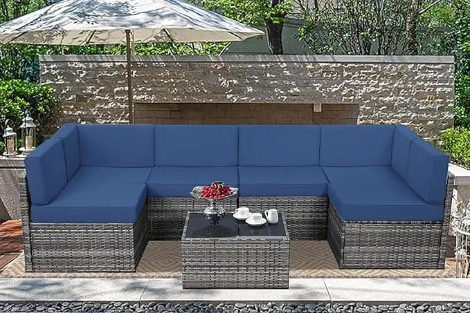 Outdoor Patio Furniture Set, Outdoor Sectional Conversation Furniture Chair with Coffee Table, Garden