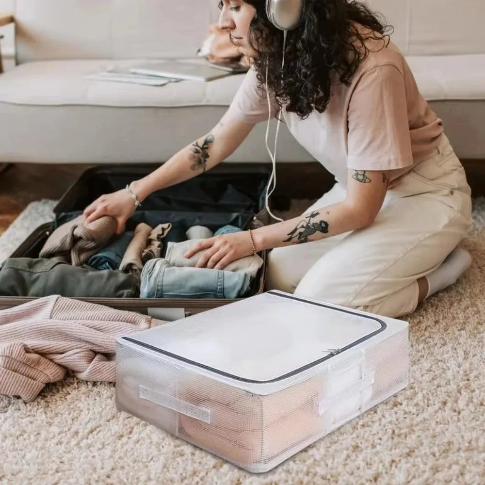 Extra Large and Short Storage Box Shoe and Clothing Storage Dust-proof and Moisture-proof Flat Storage Cabinet Under The Bed