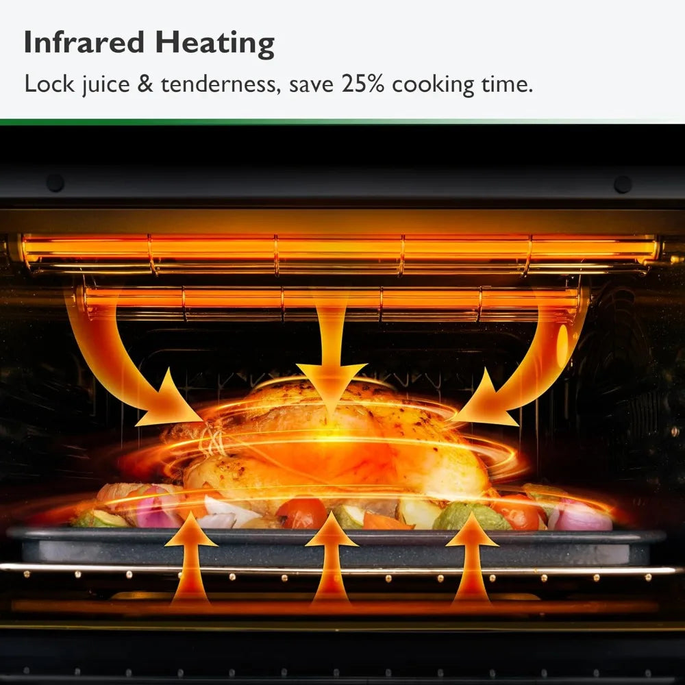 Infrared Heating Air Fryer Toaster Oven Combo, with Non-toxic Enamel-coated Interior