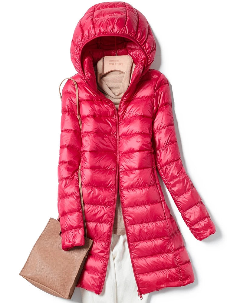 NewBang 4XL 5XL Plus Long Down Jacket Women Winter Ultra Light Down Jacket Women With Hooded Down Coat Female Big Size Coats