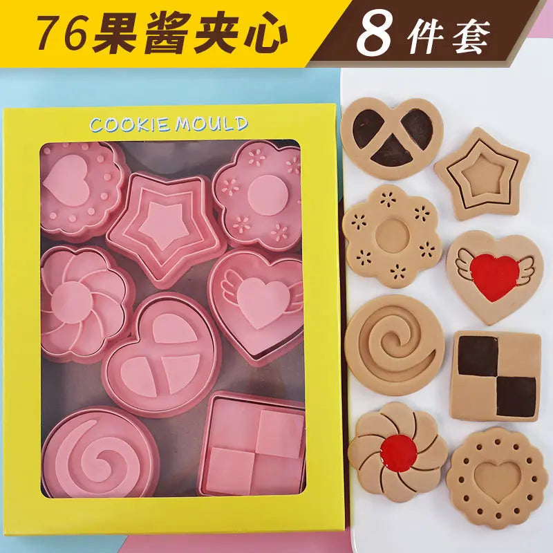 24Pcs Sanrio Hello Kitty Cartoon Cookie Mold 3D Pressable Stamp Kitchen Baking Pastry Bakeware New Year Christmas Decoration