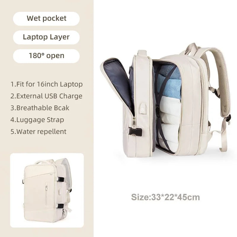 Extendible Travel Backpack Unisex Laptop Bag Women Large Luggage Bags Men's Students Business Trip USB Charge Mochila XA299C