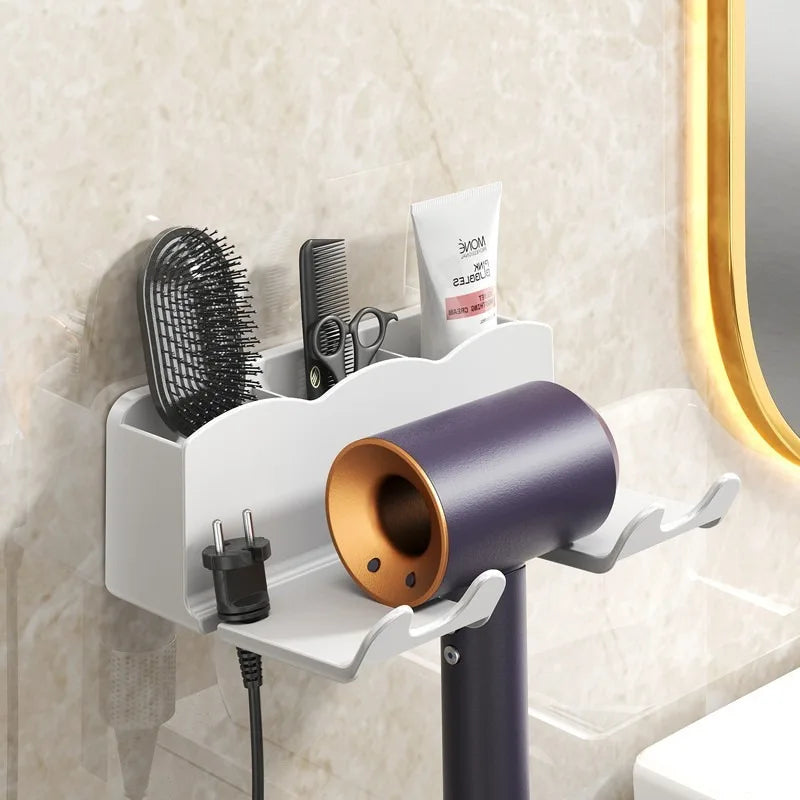Hair Dryer Storage Rack Non Perforated Bathroom Wall Mounted Bracket Bathroom Air Duct Storage And Placement Rack Hanging Rack