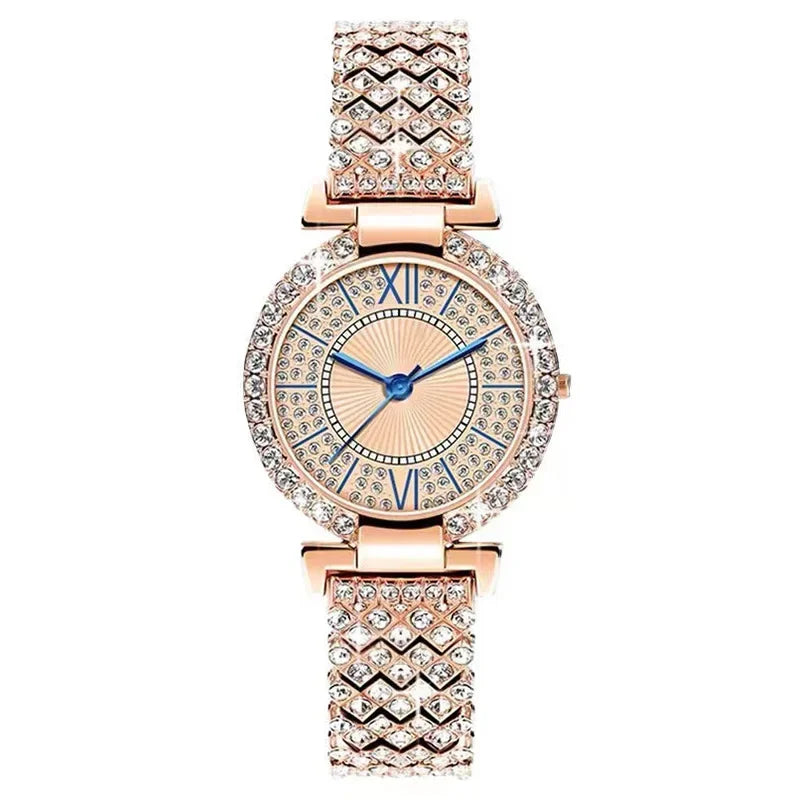 New Watch for Women Reloj Mujer Luxury Rhinestone Stainless Steel Quartz Women Watch Luxry Clock Gift for Lady Relógio Femino