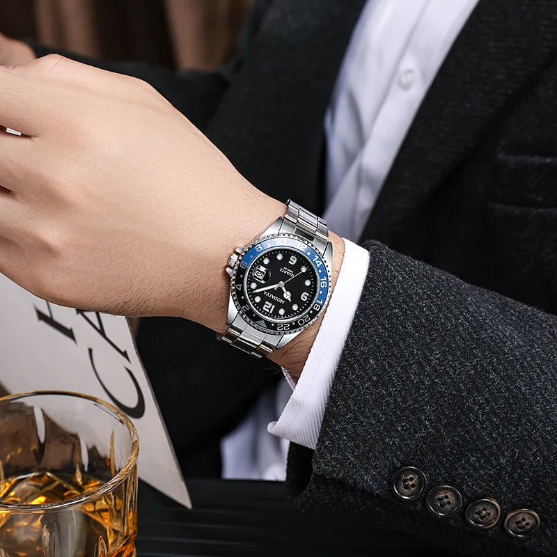 New Mens Watch Silicone Strap Glow Needle Quartz Watches for Male Calendar Casual Wristwatch Relogio Masculino Clock Men Hour