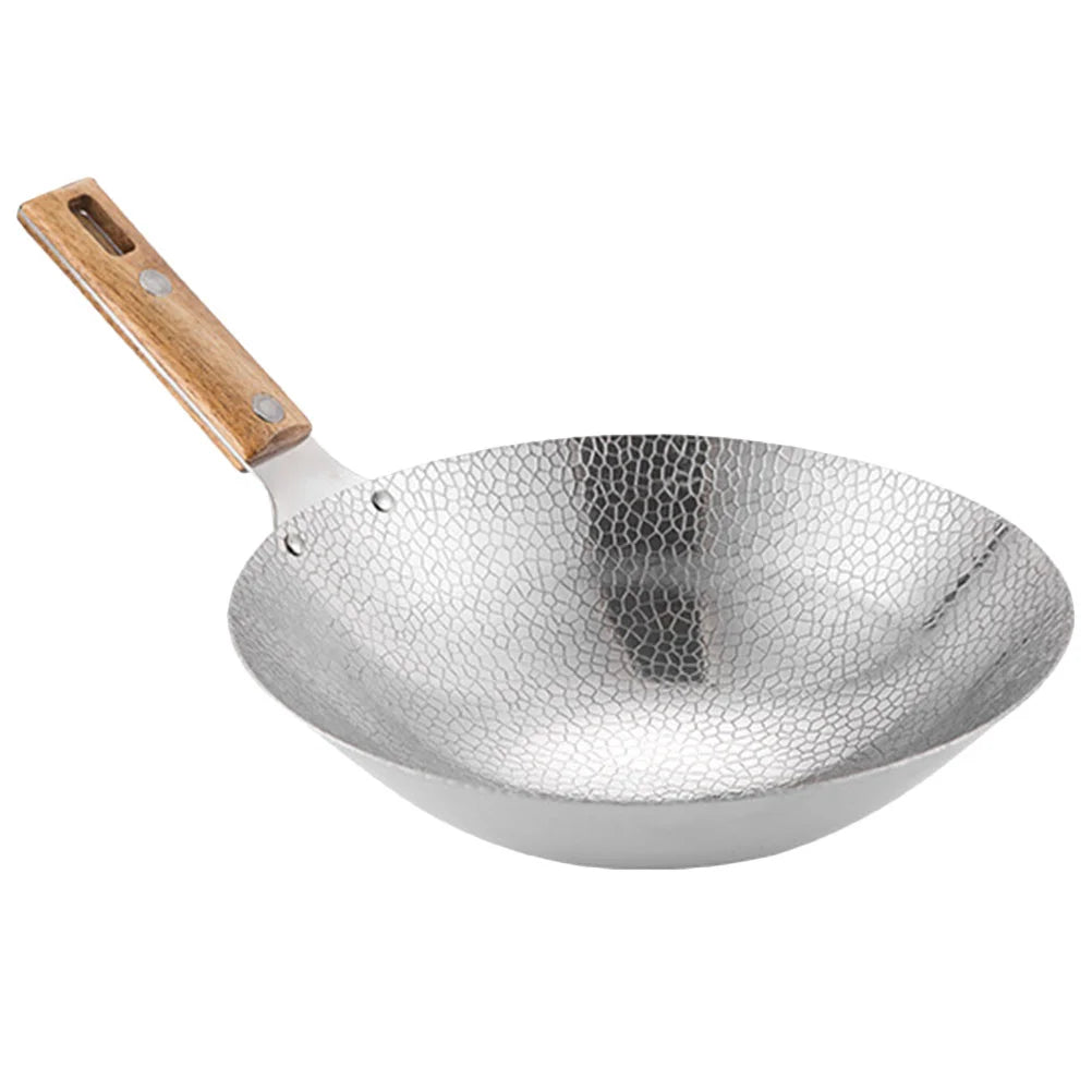 Stainless Steel Griddle Kitchen Wok Supply Everyday Pan Frying Metal with Handles for Home Utensil Saucepans