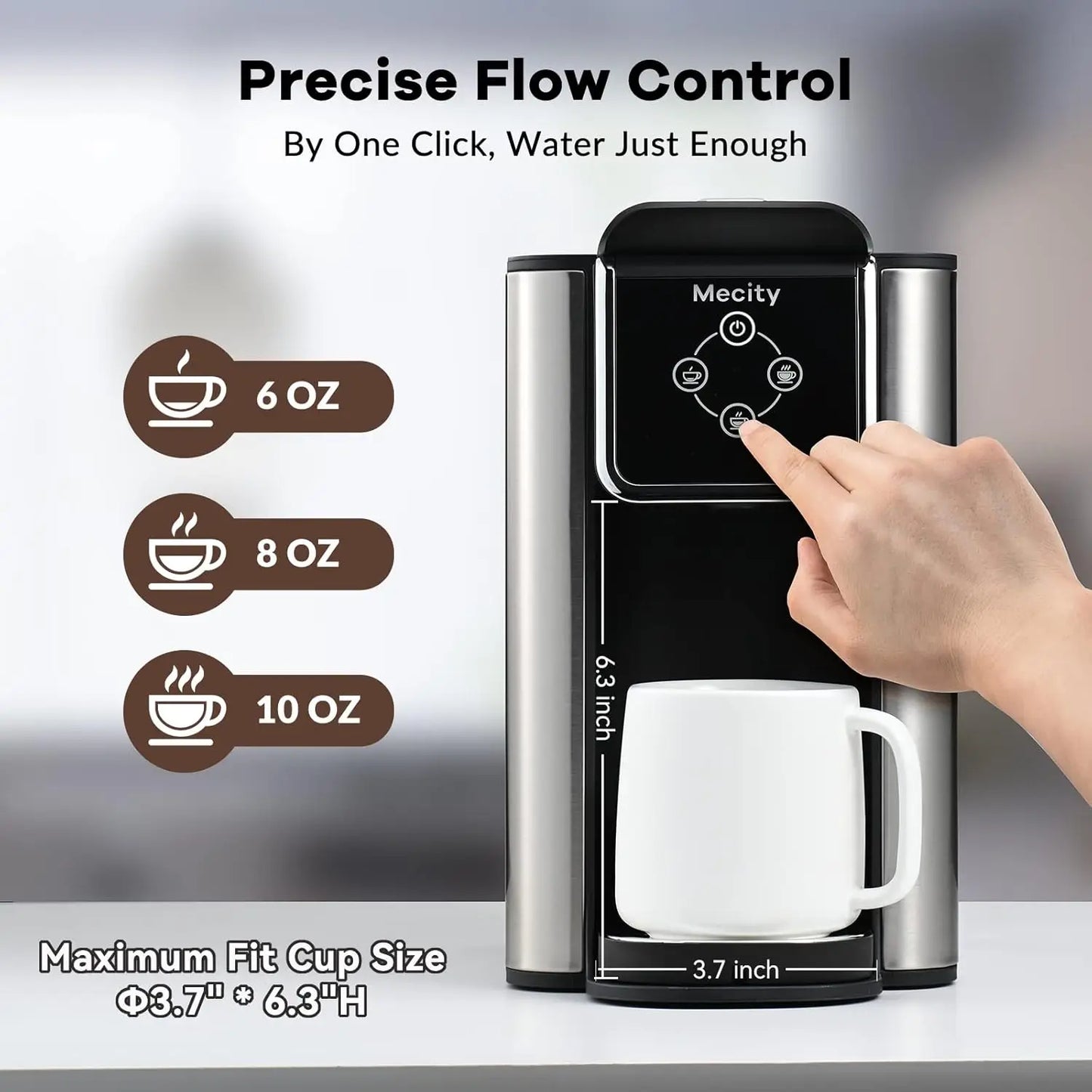 Coffee Maker 3 in 1 Single Serve Coffee Machine, Compatible with K cup Capsules,  Coffee Pot, Tea maker, 6,8,10 Oz Cup, Removabl