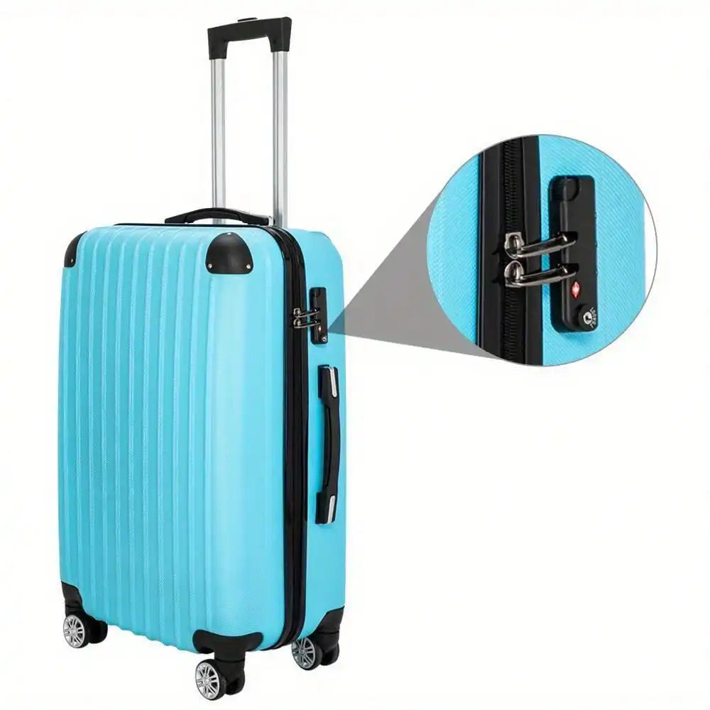 20"24"28" Trolley Case 3-Piece Hardside Lightweight Spinner Luggage Bag Set