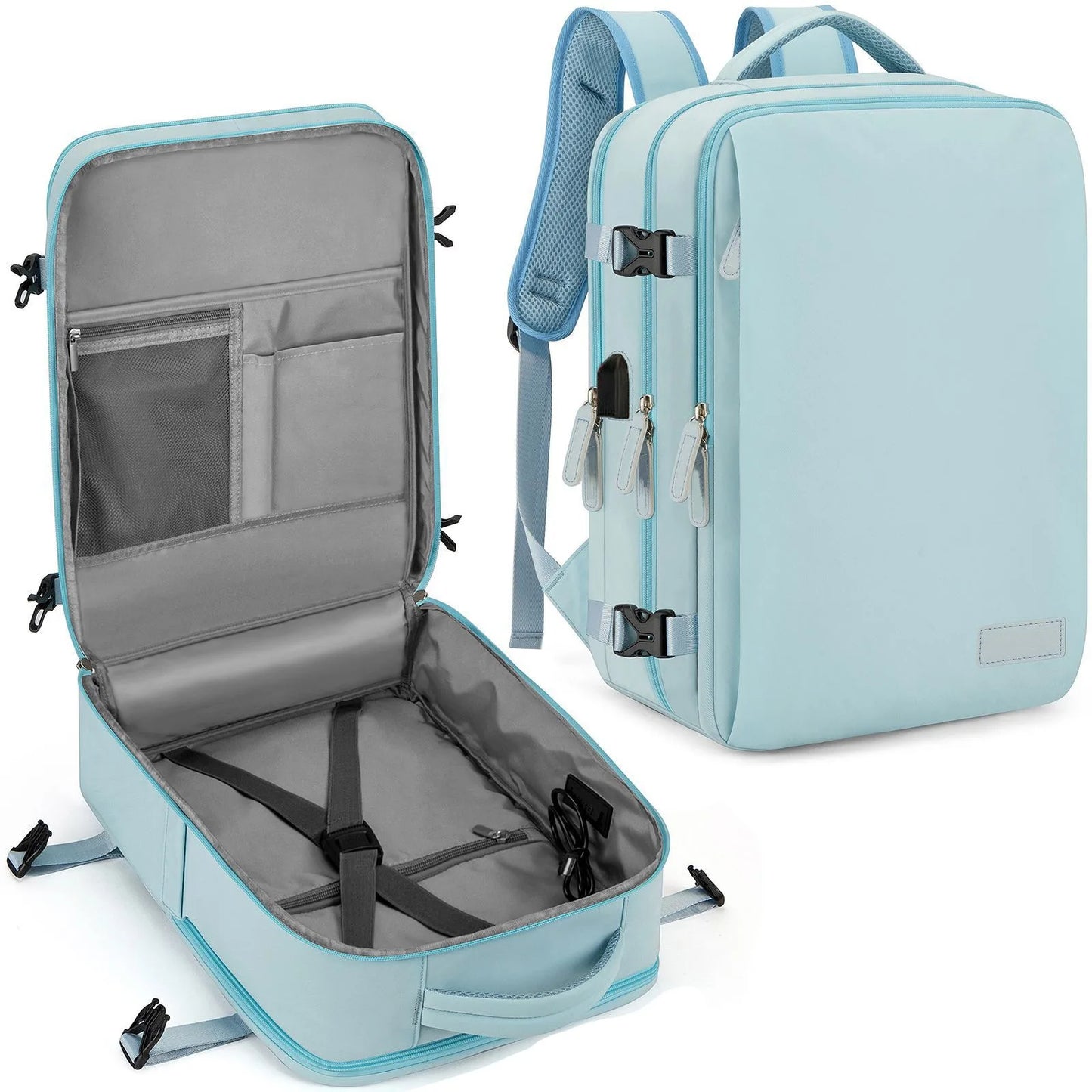 Travel Backpack 40x20x30 Cabin Plane Waterproof Expandable Weekender Laptop With USB Port Ryanair Carry-On Women Men Backpack
