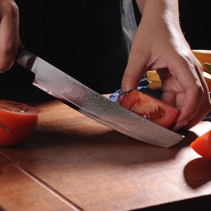 Damascus Steel Japanese Chef Knife Kitchen Meat Cleaver Slicing Boning Barbecue Cutting Sushi Knife Professional Cooking Tools