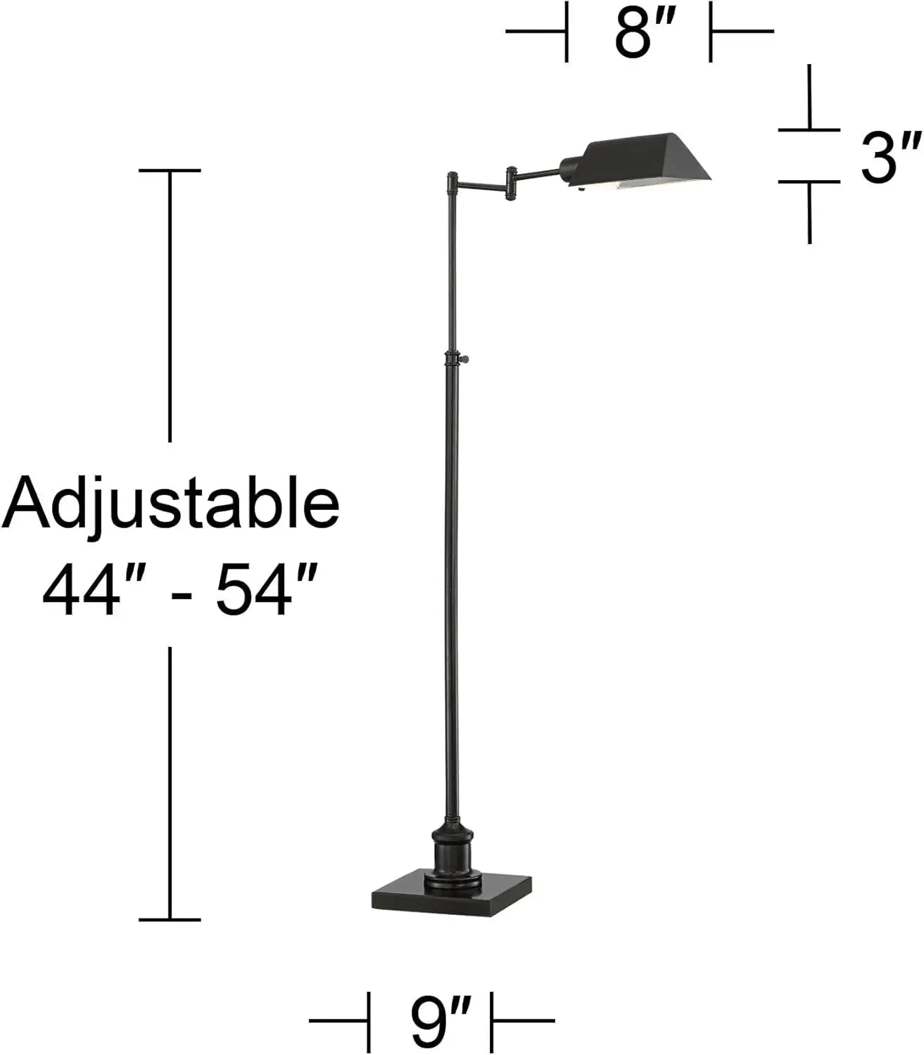 Regency Hill Jenson Traditional Farmhouse Rustic Country 54"" Tall Standing Floor Lamps Set Of 2 Lights Swing Arm Pharmacy Task