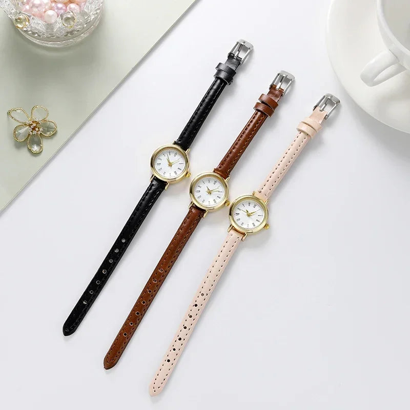 2025 Simple Women's Watches Small Round Girl's Belt Watches Quartz Wristwatches Women's Watch Gift Reloj Para Mujer Women Watch
