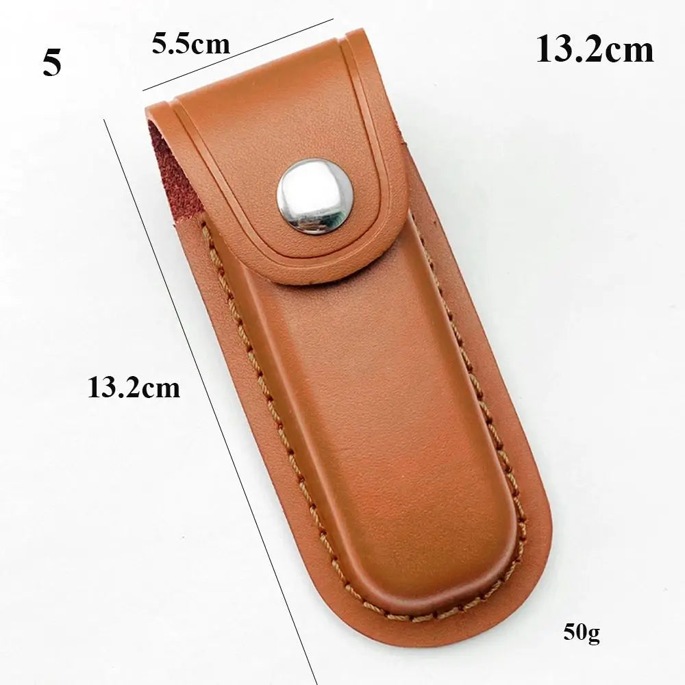Pocket Hunt Outdoor Equipment Leather Sheath Holder Camp Outdoor Carry Flashlight Case Belt Loop Case Fold Knife Tool