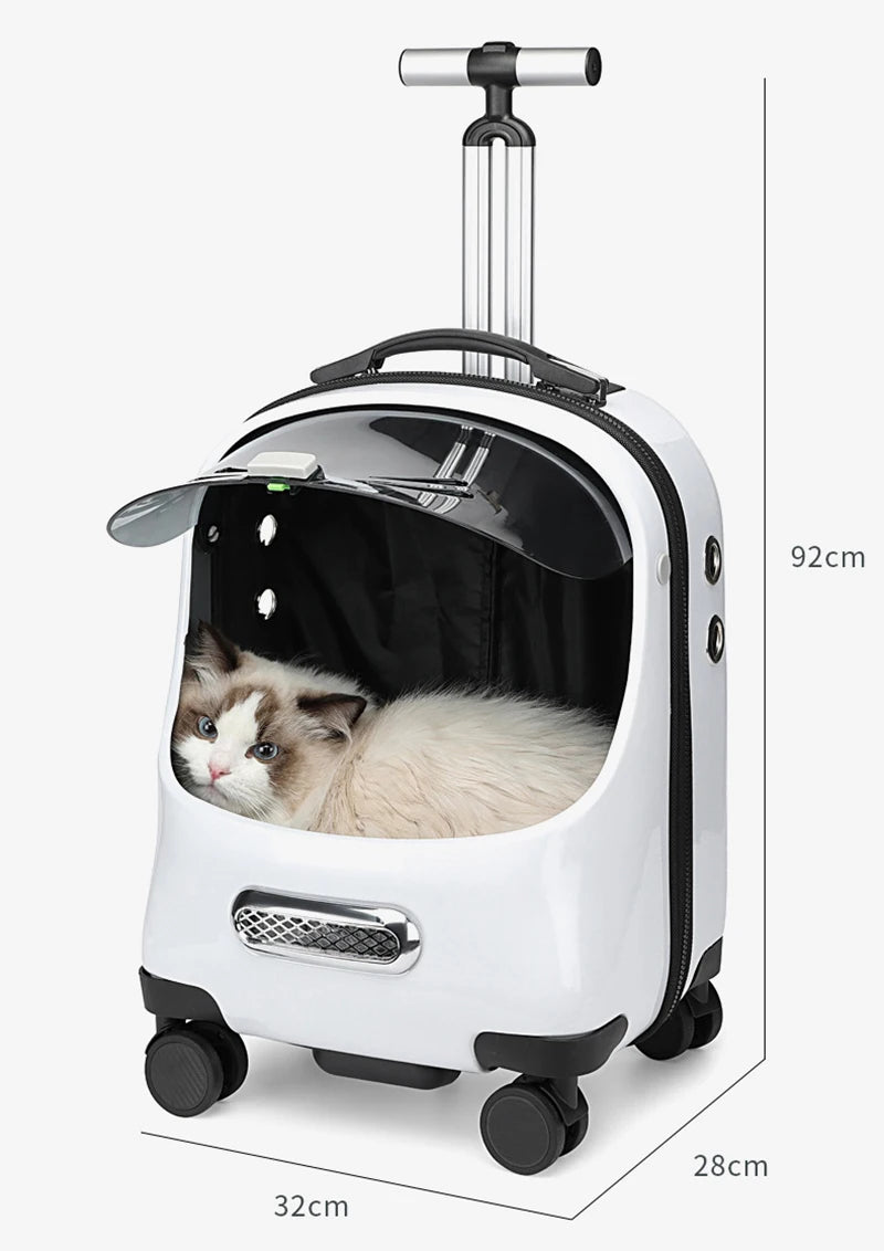 Travel Capsule Rolling Luggage Pet Trolley Bags Portable Cat Puppy Bags Pet Bags Transport Backpacks Wheels