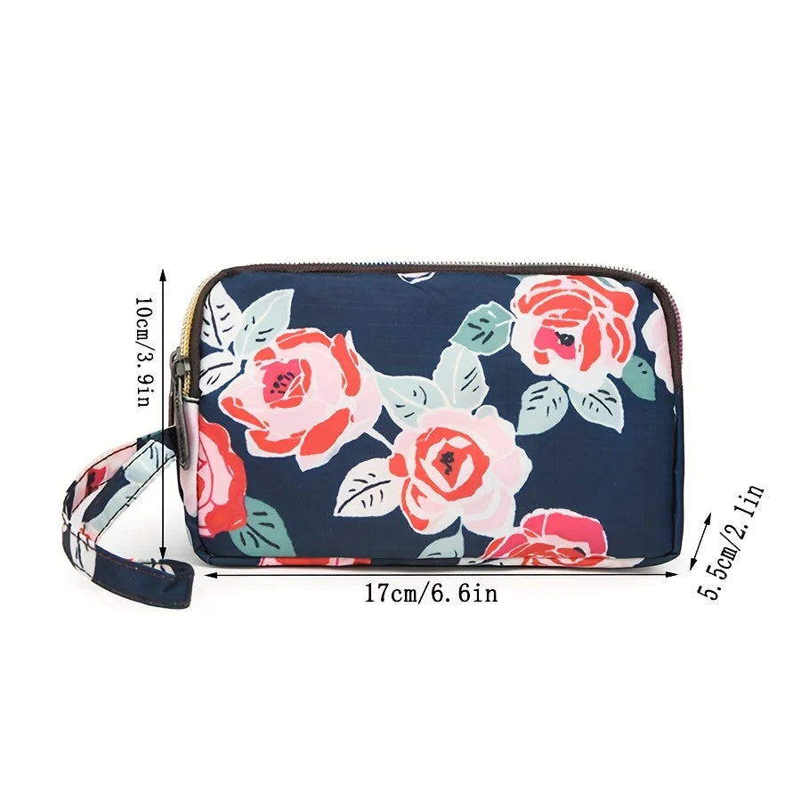 Fashion Printing Ladies Clutch Wallet Large Capacity Triple Zipper Hand Carry Coin Purse Shopping Handheld Cell Phone Bag