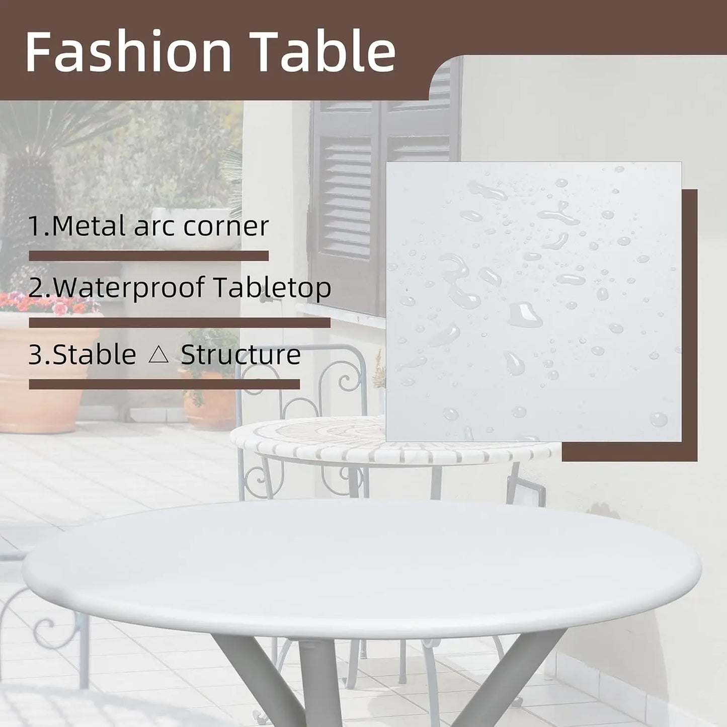 3 Pieces Patio Bistro Sets, Outdoor Textilene Fabric Conversation Bistro Set, Textilene Fabric Front Porch Chairs Small Patio F
