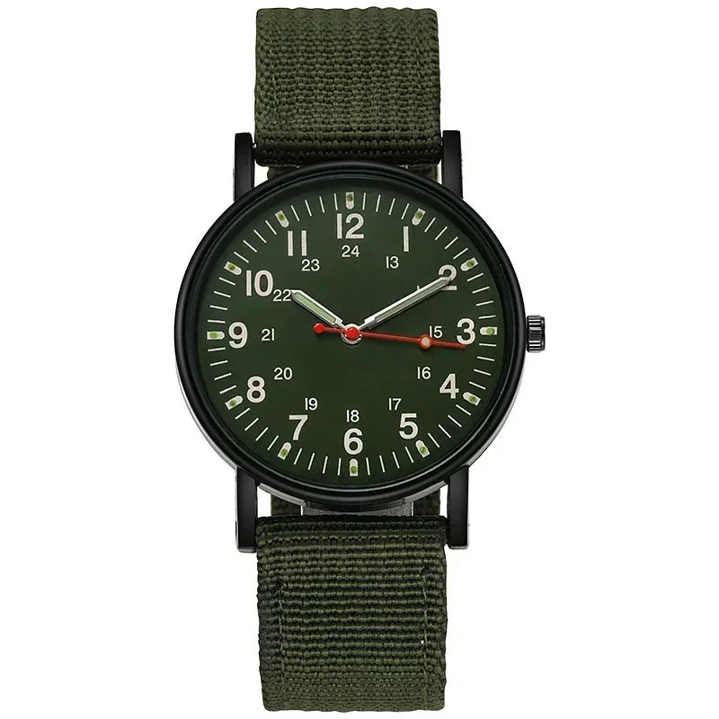 Men's Watches Luminous Shock Resistant Men Sports Watches Canvas Strap Simple Outdoor Quartz Wristwatch for Man Reloj De Hombre