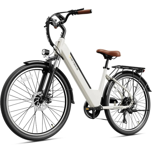 Cityscape 2.0 Electric Bike for Adults with 1000W Motor Peak,26" Electric Commuter Bike with 7-Speed and Front Suspension.