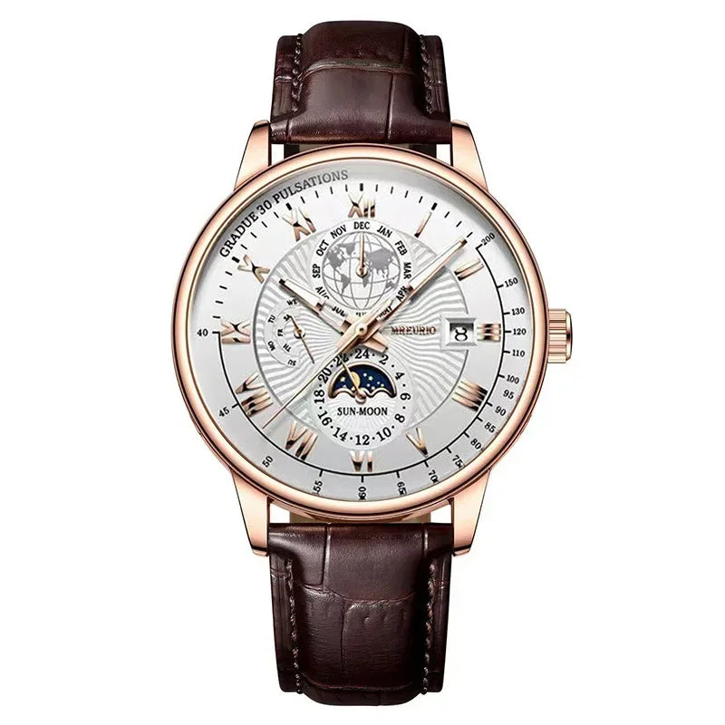 2024 Men Watch Fashion Top Luxury Sport Men's Wristwatch Waterproof Luminous Leather Date Quartz Watches Man Casual Clock