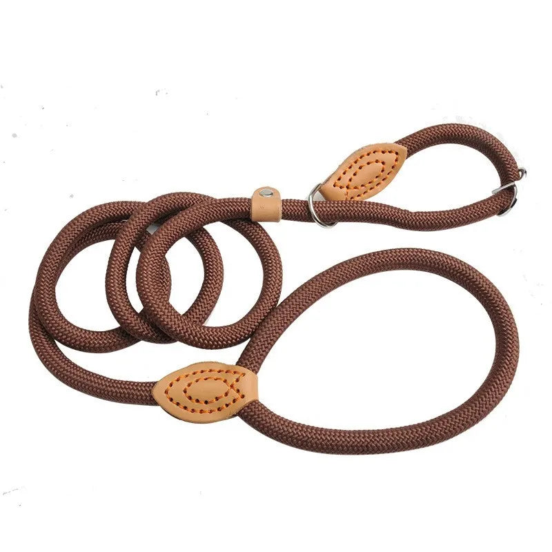 P Chain Dog Leash Slip Collar pet Walking Leads Nylon Dog Mountain Climbing Rope puppy pet Traction For small Medium Large Dogs